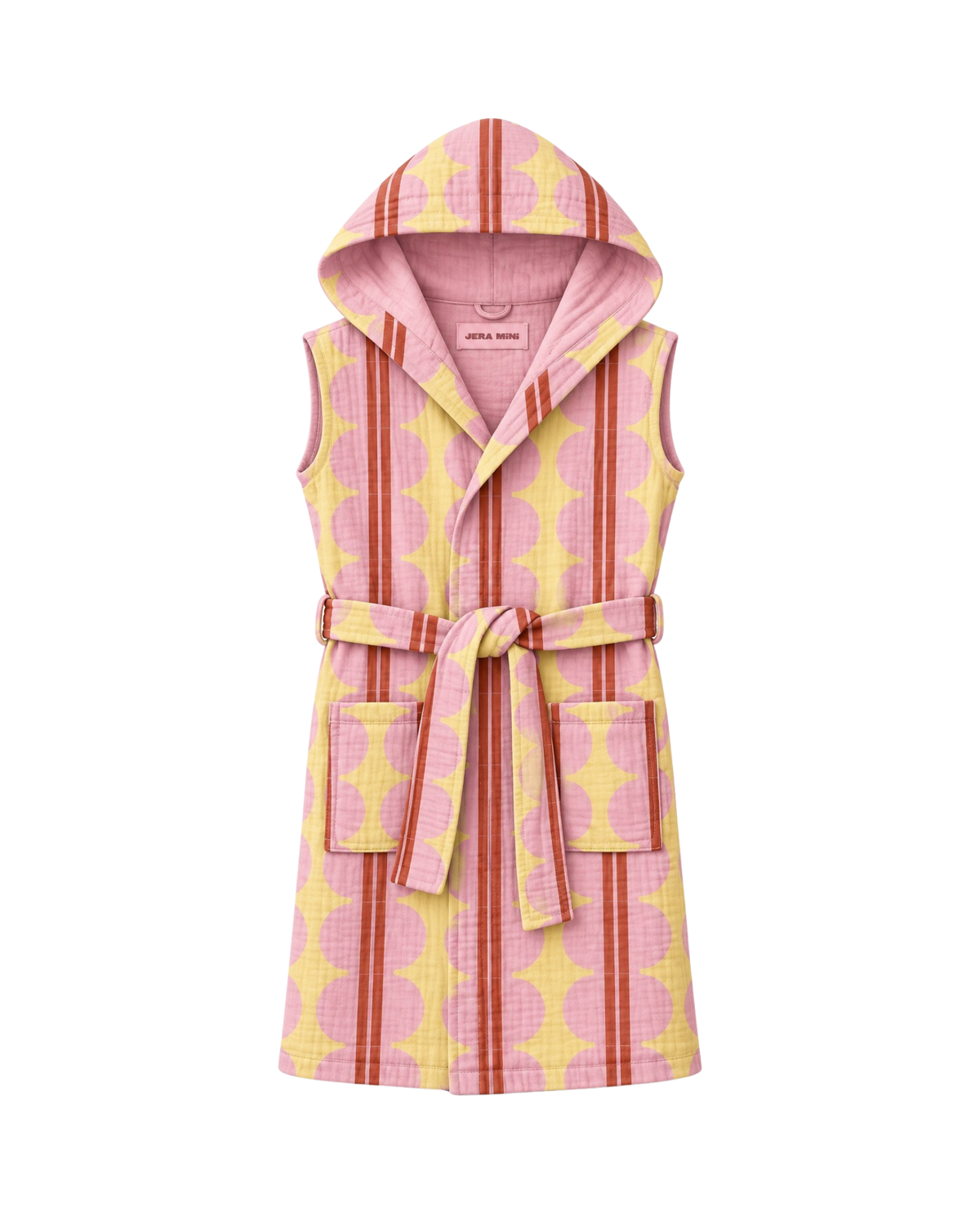Sleeveless Muslin Bathrobe Limone
