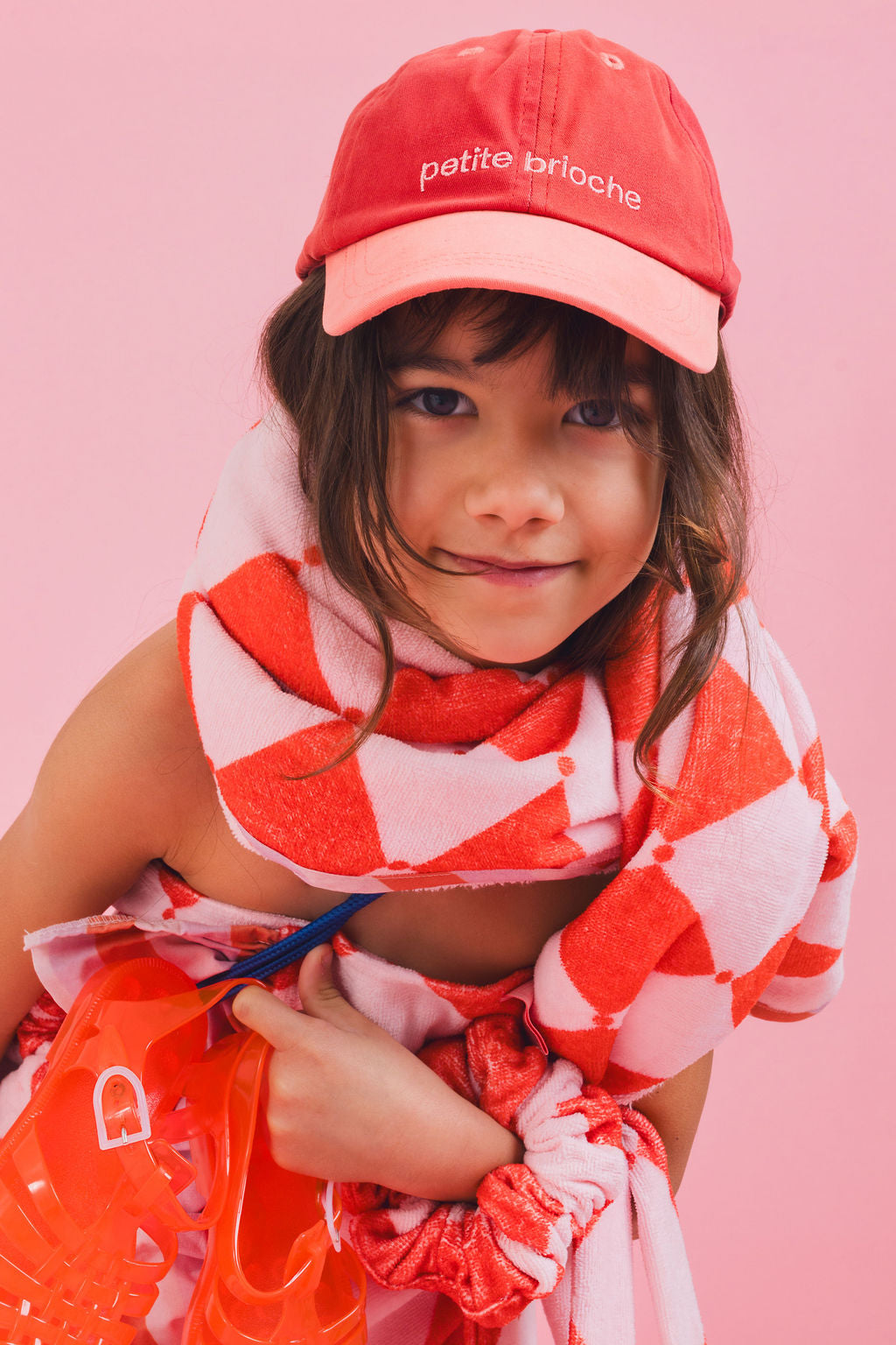 Petite Brioche Cap Red & Pink