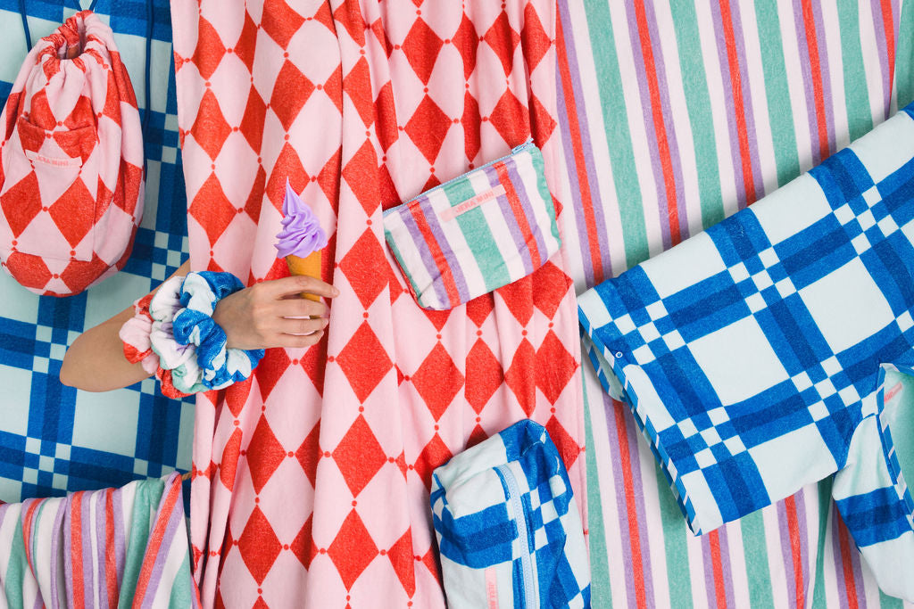 Small Pouch Bag Pastel Stripe