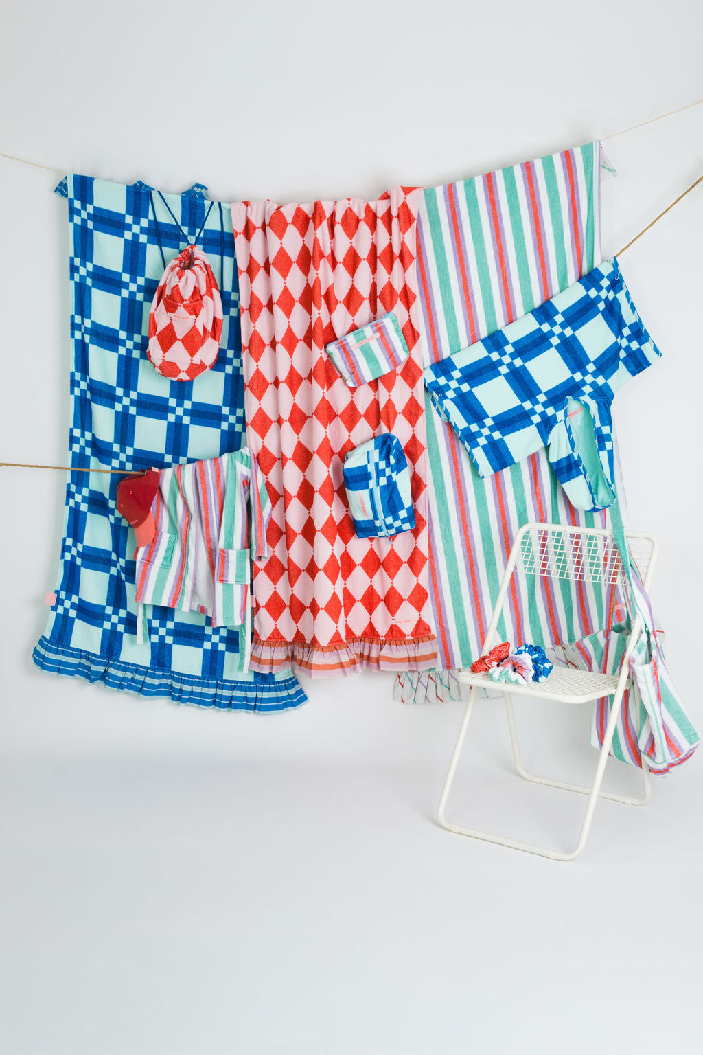 Small Pouch Bag Pastel Stripe